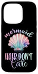 iPhone 14 Pro Black Mermaid Hair Dont Care,Rainbow Mermaid Hair Don't Care Case