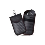 Etui Anti Clé Voiture Signal Blocage Faraday Pochette Sac, Lot de 2 Pochettes Blocage Signal pour Clé Voiture, Étui de Protection Anti rfid en Fibre