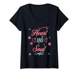 Womens Positive Mindfulness Valentine Romantic Heart And Soul V-Neck T-Shirt