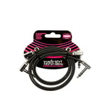 Ernie Ball 24" Flat Ribbon Stereo Patch Cable 2-Pack - Black