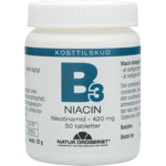 Natur Drogeriet B3 Niacin (nikotinamid) 420 mg (50 tabletter)