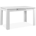 Table extensible - BIRMINGHAM - 80A - Ouverture synchonisée automatique - Décor blanc - 6 / 8 personnes - 125-165 x 75 x 80 cm