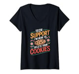 Womens Tech Support Xmas Cookies IT Helpdesk Christmas Computer V-Neck T-Shirt