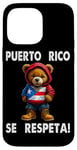 iPhone 14 Pro Max Puerto Rico Se Respeta Boricua Bear Hoodie Style PR Flag Case