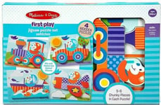 Melissa & Doug First Play Vehicle 4-in-1 Wooden Jigsaw Puzzle Set New Xmas Toy