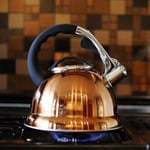 3.5L COPPER STAINLESS STEEL WHISTLING KETTLE GAS ELECTRIC + INDUCTION HOBS