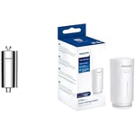 Philips AWP1775CH - In-Line Shower Filter - Reduces Chlorine by up to 99 Percent I Easy to Install - Fits all UK and Eire Shower hoses and taps I Chrome & Water X-Guard On Tap Water Filter Cartridge
