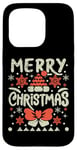 Coque pour iPhone 15 Pro Merry X-Mas Pull de Noël moche Père Noël