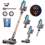 Fieety 550W/45Kpa Aspirateur Balai sans Fil,60Mins Aspirateur sans Fil Puissant Ecran Tactile,Rechargeable Support Mural, Anti-étranglement, Aspirateur balais pour Tapis,Sols Durs,Poils d'animaux