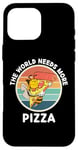 iPhone 16 Pro Max Retro Bee The World Needs More Pizza Retro Pizza Lover Case