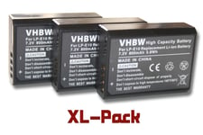 vhbw 3x Batteries compatible avec Canon EOS Rebel 1300D appareil photo, reflex numérique (800mAh, 7,2V, Li-ion) - Remplacement pour Canon LP-E10