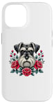 iPhone 14 Roses Flowers Miniature Schnauzer Schnauzers Case