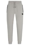 BOSS Mens Hadiko 1 Cotton-blend tracksuit bottoms with logo stripe