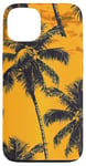 Coque pour iPhone 13 Jaune Vintage Motif Palmier Tropical Paradise Decor