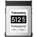 fanxiang 512Go Carte CFexpress - Carte CF Type B Jusqu'à 1780 Mo/s - PCle Gen3 NVMe 1.4 - Carte Mémoire pour Photographe Professionnel - CFE01