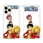 Housse Cuir Portefeuille pour Iphone 12 Mini Manga One Piece Chopper