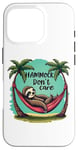 iPhone 16 Pro Relaxing Sloth Hammock Don’t Care Funny Tropical Palm Tree Case