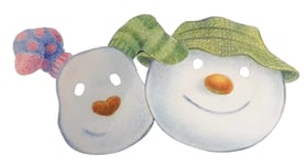 THE SNOWMAN & SNOWDOG Card A4 2x Masks Mask-arade Fancy Dress up Kids Party