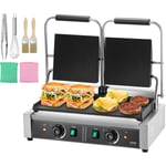 Vevor - Grill commercial machine a panini electrique 3600 w, presse a sandwich double en acier inoxydable, grill a panini avec controle de la