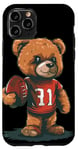 Coque pour iPhone 11 Pro Costume d'ours en peluche de football américain pour garçons et filles