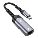 Adapteri Hoco UA26 USB-C kiinni RJ45 (1000 Mbps) harmaa