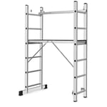 High Echelle 2 plans en aluminium modulable echafaudage escabeau plateforme de travail 6 marches