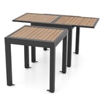 Costway Table De De Jardin Extensible De 80-160 Cm Pour 4 À 6 Personnes, Cadre En Aluminium, Pour Porche Patio Cour Bord De Piscine