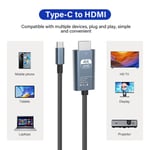 USB Type C - HDMI-kaapeli, 4K-sovitin, iPhone 15, PC, Xiaomi, MacBook Pro Air, iPad Pro, Samsung Galaxy, 2M 4K 60Hz