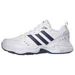 adidas Men's Strutter Fitness and exercise sneakers Man, Blanc Bleu Foncã Argent Mat, 11.5 UK