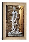 Kunst für Alle 'Encadré Image de Baccio Bandinelli Statue of Hercules and Cacus, 1534, d'art dans Le Cadre de Haute qualité Photos Fait Main, 30 x 40 cm, Argent Raya