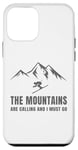 Coque pour iPhone 12 mini The Mountains Are Calling And I Must Go Skier Ski Men