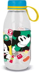 STOR TataWay in viaggio si cresce Disney Gourde Ecozen transparente pour enfants en Tritan Mickey Mouse Mickey Mouse 460 ml avec capuche et poignée en silicone