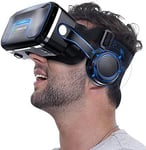 Lunettes 3d Vr Pour Téléphone Portable, Avec Casque 3d Vr Lunettes De Réalité Virtuelle Pc Entertainment Anti-Lumière Bleue Pour Iphone Et Android 5,0-7,2 Pouces