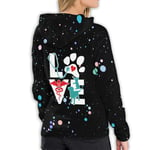 Tanersoned Love Cat and Dog Hoodie Women Fashion Warm Winter Sport Casual(XX-Large,Black)