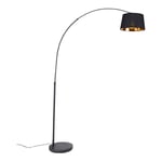 Arc-basic - Lampadaire - 1 lumière - h 176 cm - Noir - Moderne - éclairage intérieur - Salon i Chambre - Noir - Qazqa