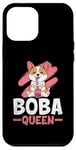 Coque pour iPhone 12 Pro Max Boba Queen - Thé au lait pour chien - Pour amoureux des perles