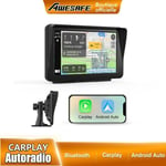 AWESAFE GPS Bil Carplay Trådlös, Android Auto Trådlös, Airplay, med 7 tum HD Pekskärm, PhoneLink Fjärrkontroll