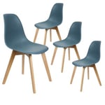 MELYA - Lot de 4 Chaises Scandinaves Bleu Canard