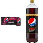 Pepsi Max Cherry Maximum Cherry Cans, 8 x 330ml & Max - No Caffeine, No Sugar - 2L Bottle