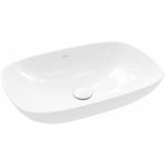 Villeroy&boch - Vasque rectangle à poser villeroy et boch Loop and Friends non meulé 56 x 38 Blanc CeramicPlus sans trop plein - Blanc CeramicPlus