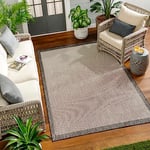 Livabliss Arsuz Indoor Outdoor Rug - Large Boho Rug for Living Room 120x170cm, Dining, Kitchen Rug - Vintage Patterned Neutral & Coloured Rugs, Waterproof, Stain Durable, Charcoal and Ivory Rug