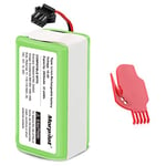 Morpilot 14.4V 2600mAh Li-ION Batterie pour Bagotte BG700 BG600 Eufy RoboVac 11 11S 12 15C 30 30C 35C Conga Excellence 990 950 1090 DEEBOT 605 N79 IKOHS NETBOT S14 S15 avec Brosse de Nettoyage