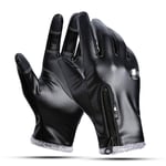 Gants chauds d'hiver pour homme en cuir pour sports de plein air, gants de protection contre le froid, coupe-vent, cyclisme, camping XL Noir