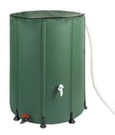 Dehner Tonneau de Pluie Pliable, réservoir d'eau de Pluie extérieur, diamètre env. 80 cm, Volume 500 l, avec Robinet d'écoulement, PVC, Vert foncé