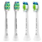 Electric Toothbrush Heads Philips Diamond Clean White + Intercare,  4 pieces