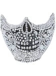 Smiffys Deluxe Crystal Skull Half Face Mask, Halloween Fancy Dress Accessory, Skeleton Dress Up Masks