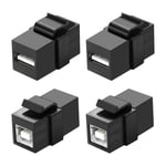 adaptateurs USB B vers USB A - Insert Keystone - Sans soudure - Connecteur USB 2.0 type B femelle vers type A femelle - Coupleur Keystone - Prise murale - Adaptateur jack pour - 4pcs.[V990]