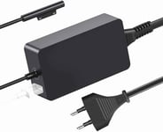 Surface Pro 6/5/4 Chargeur,L'Adaptateur D'Alimentation 44W 15V 2.58A Pour Microsoft Surface Pro 6, Surface Pro 5/4/3 Model 1796 Avec Un Port Usb Et Un Cordon D'Extension D'Alimentation