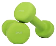 Shengluu Weights Dumbbells Sets Women Cast Iron Hex Color Dumbbells For Women And Men For Core And Strength Training (Color : Green, Size : 3kgx2)