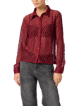 MY ESSENTIAL WARDROBE Viola Sheer Lace Shirt, Burgundy Red